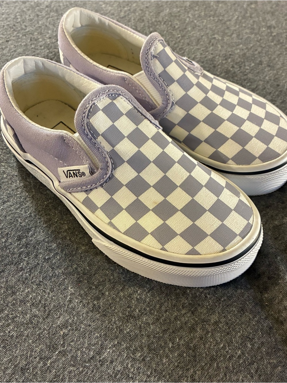 Vans Kids Slip-On Checkerboard - Light Purple & White